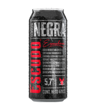 CERVEZA ESCUDO NEGRA LATA 470 CC.